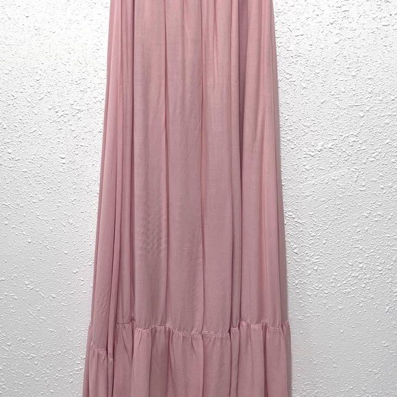 Dress day Pink Ruffled Off-Shoulder Maxi Dress S - Picture 7 of 8